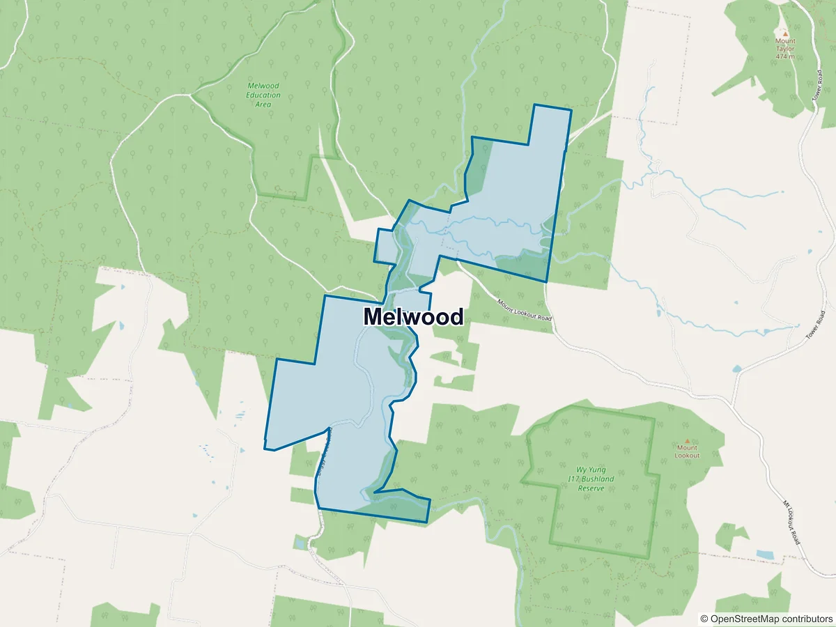 Map of Melwood, VIC, Australia