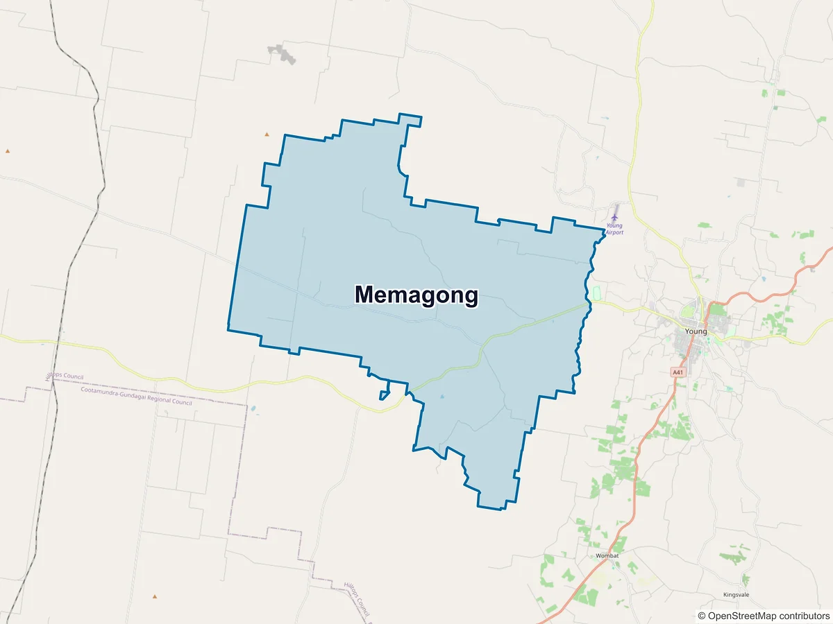 Map of Memagong, NSW, Australia