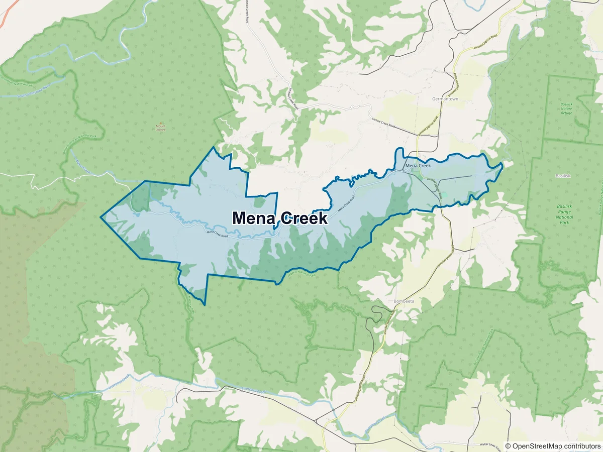 Map of Mena Creek, QLD, Australia