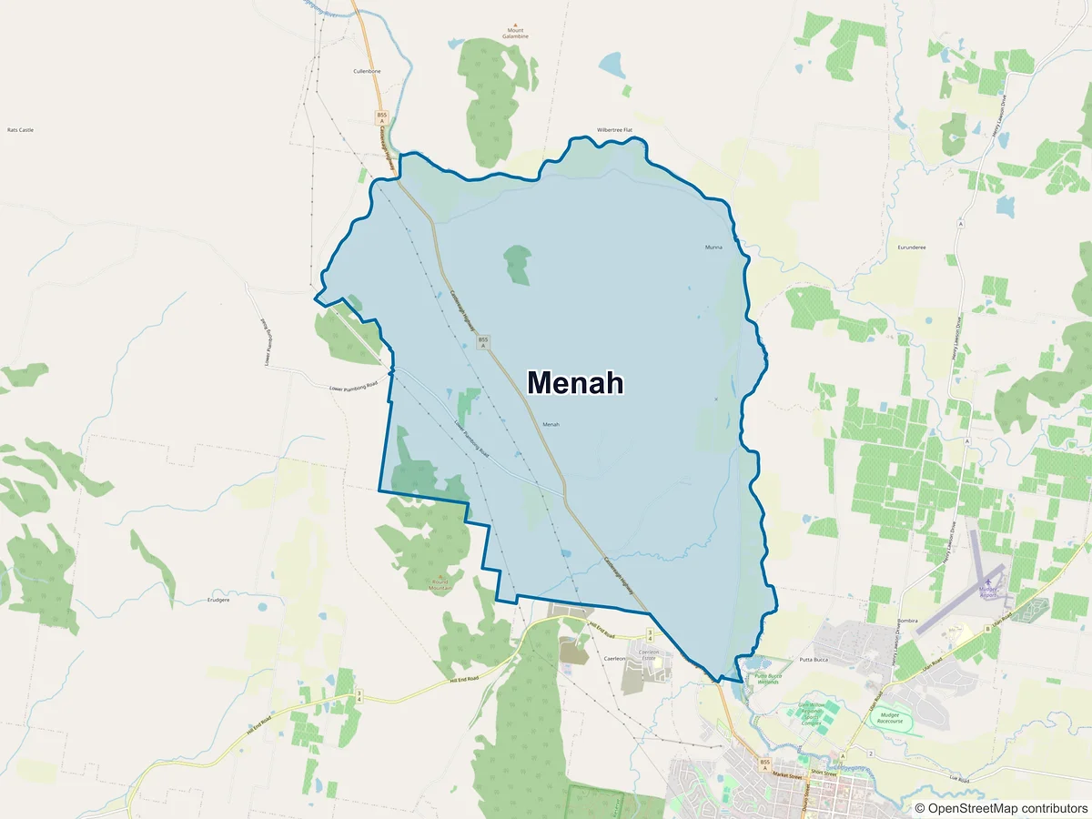 Map of Menah, NSW, Australia