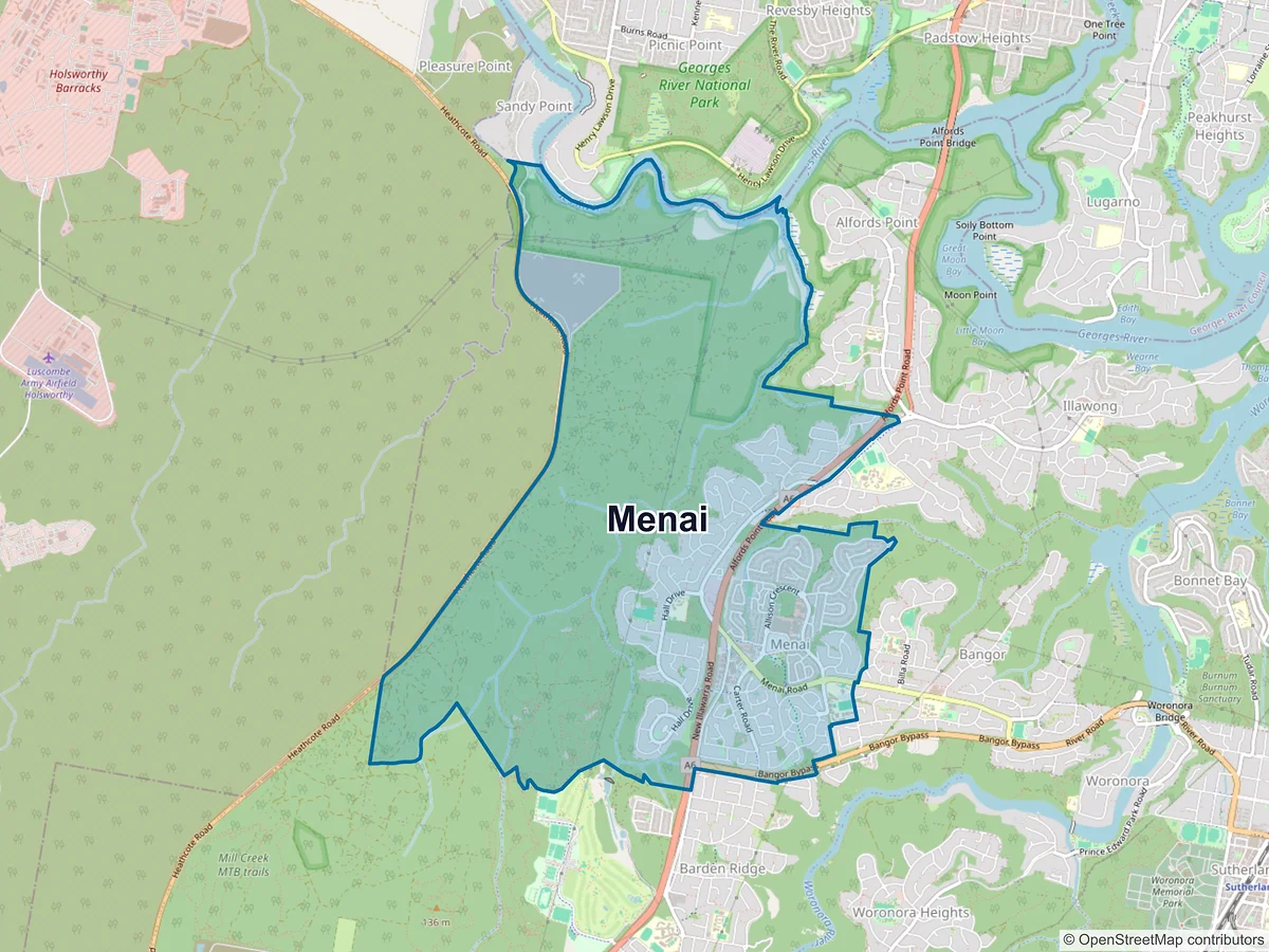 Map of Menai, NSW, Australia