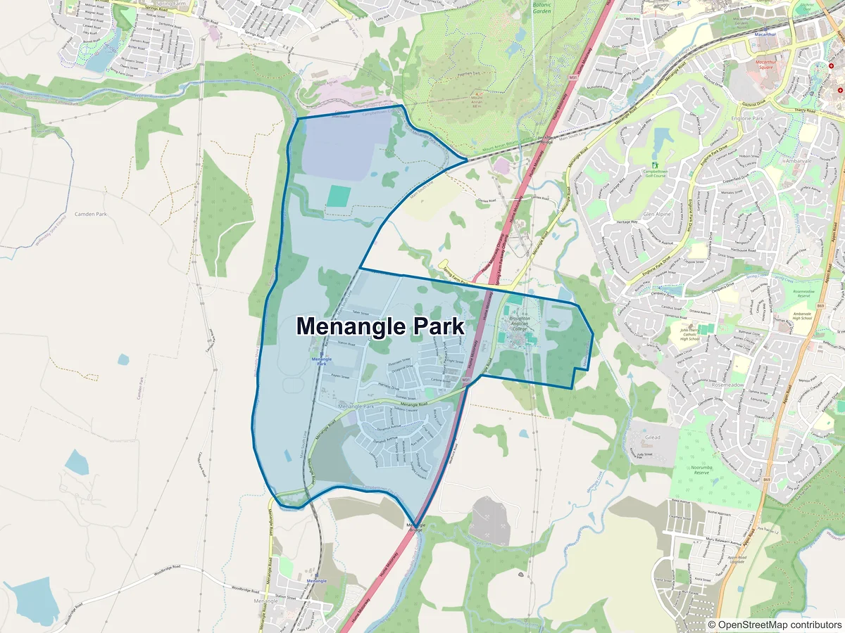 Map of Menangle Park, NSW, Australia