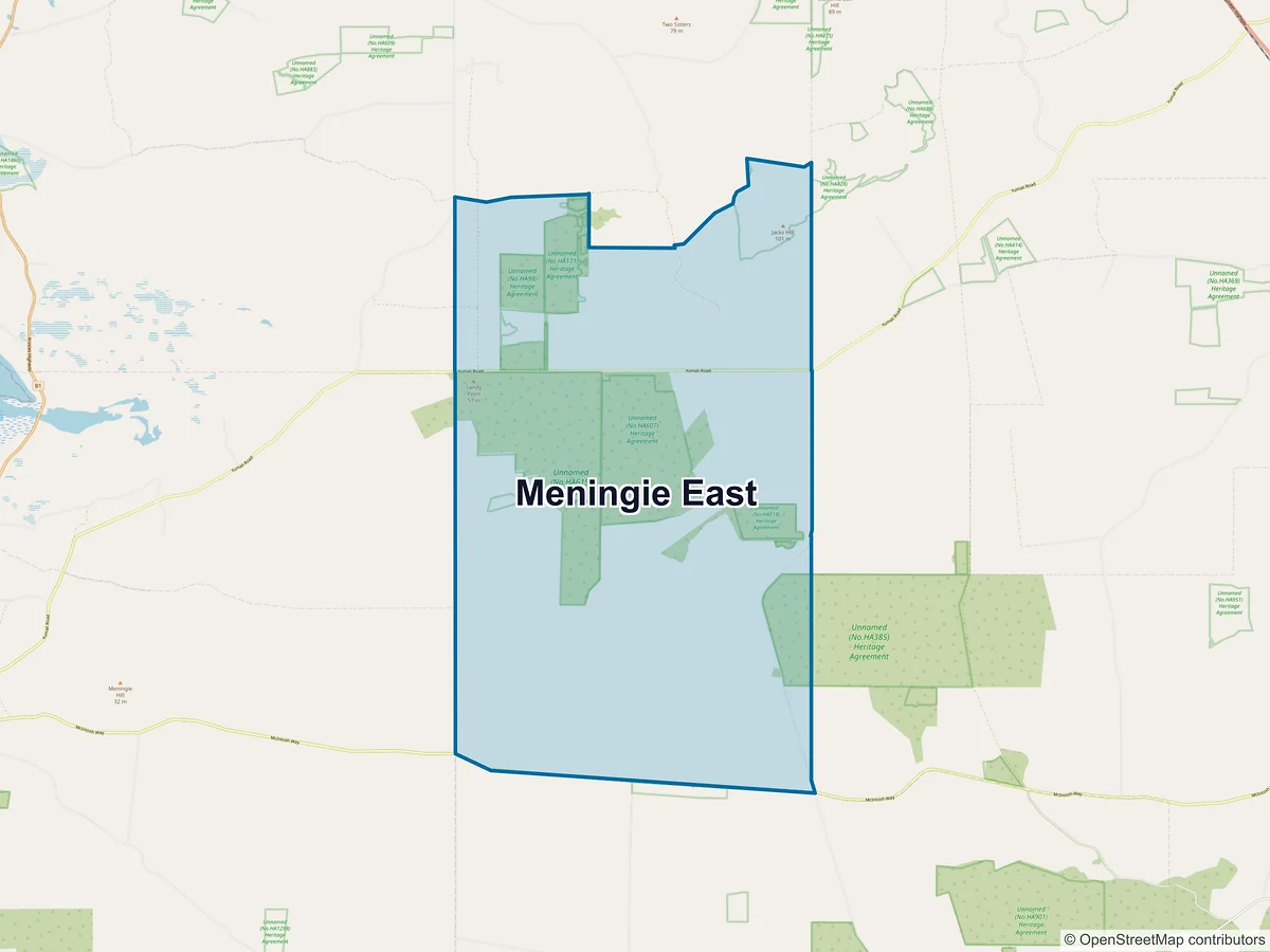 Map of Meningie East, SA, Australia