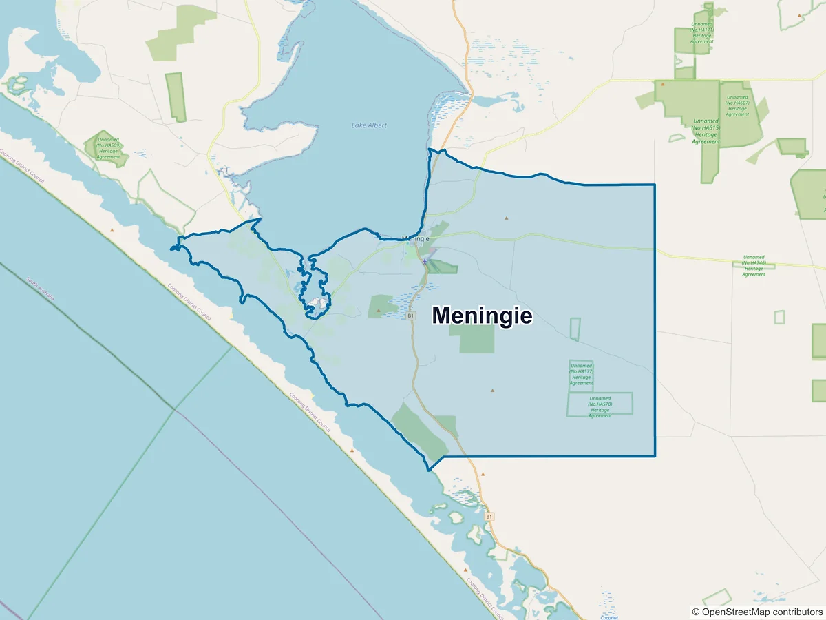 Map of Meningie, SA, Australia