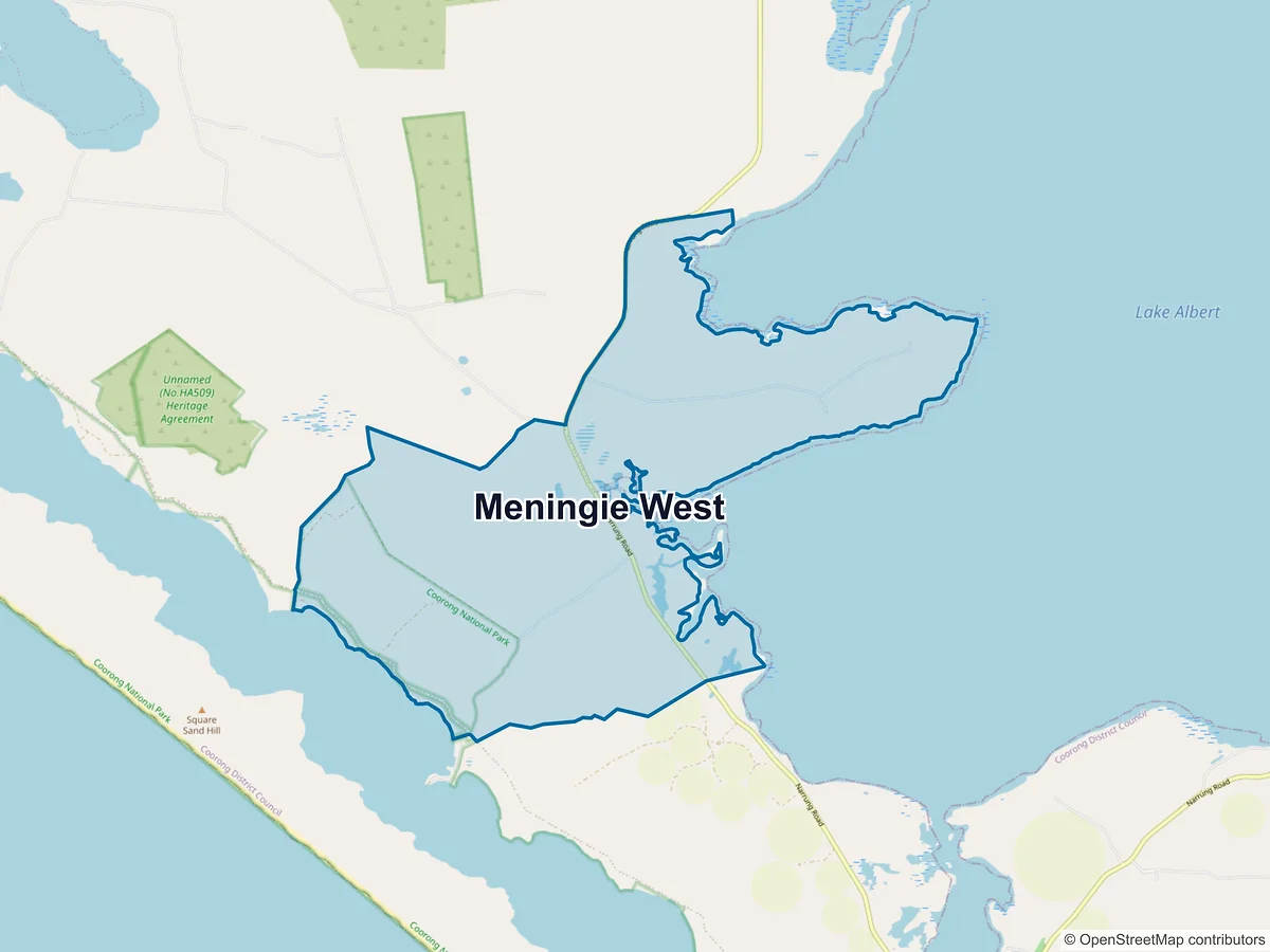 Map of Meningie West, SA, Australia