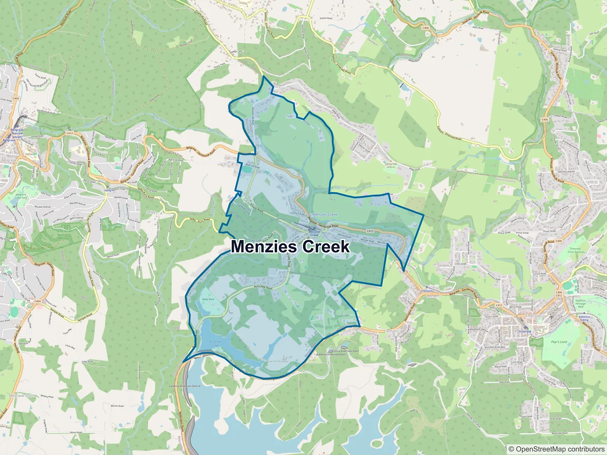 Map of Menzies Creek, VIC, Australia