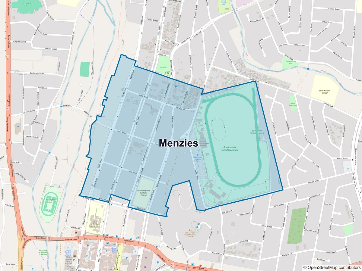 Map of Menzies, QLD, Australia