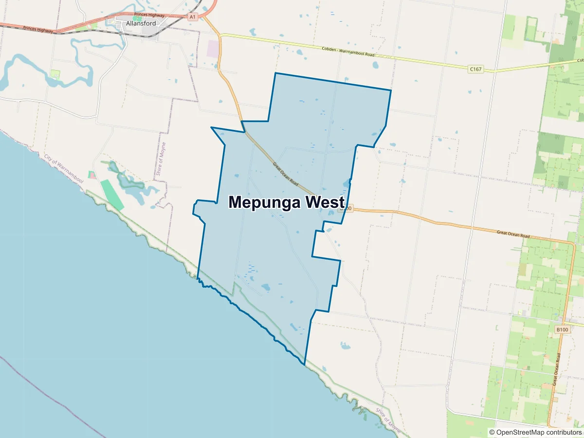 Map of Mepunga West, VIC, Australia