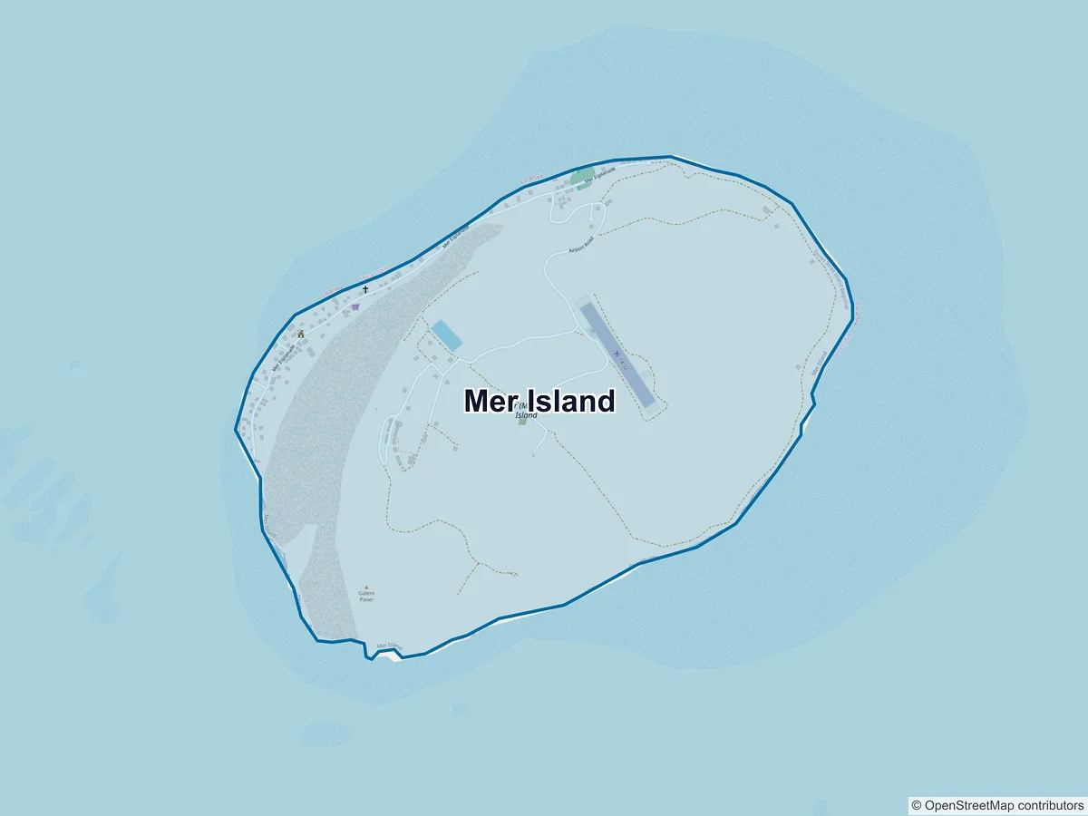 Map of Mer Island, QLD, Australia