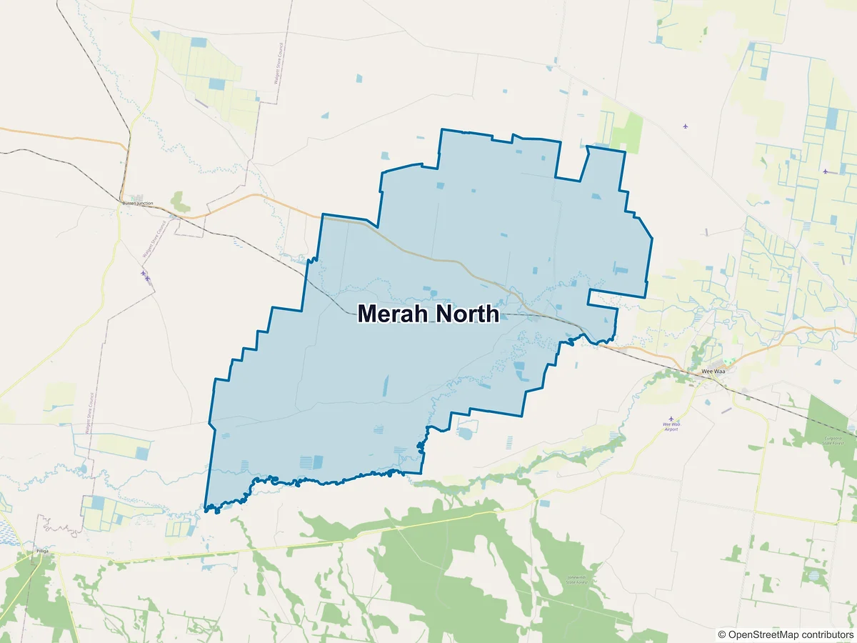 Map of Merah North, NSW, Australia