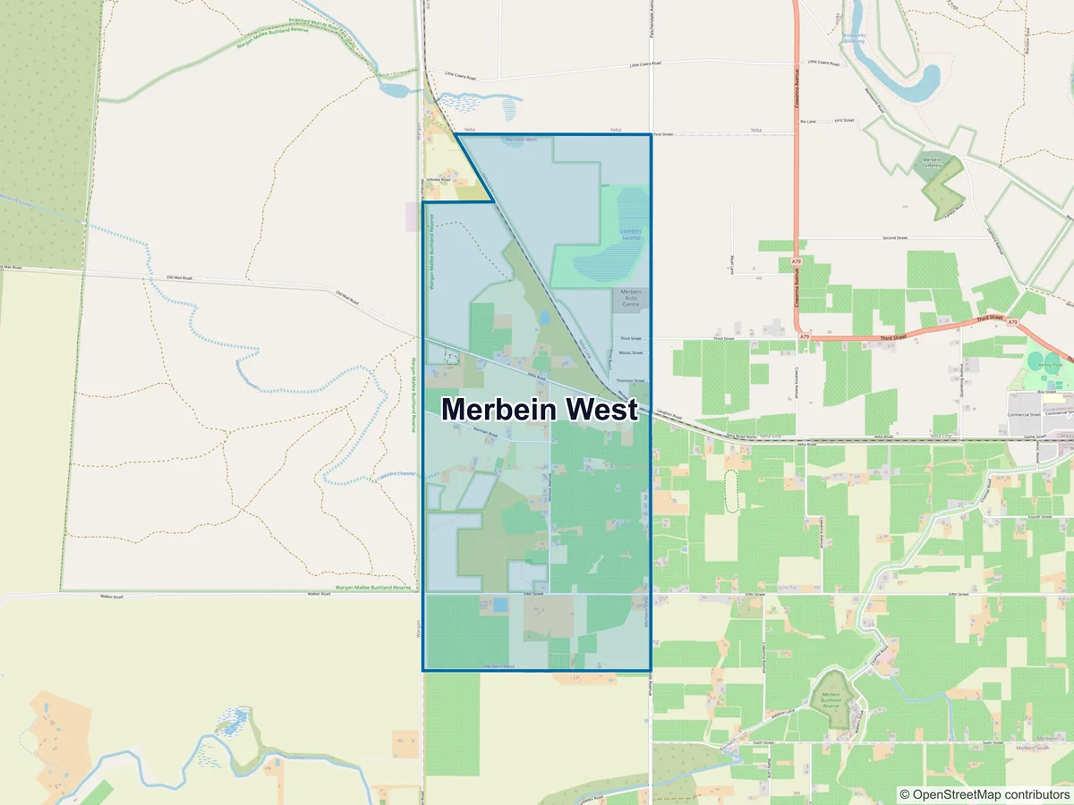 Map of Merbein West, VIC, Australia
