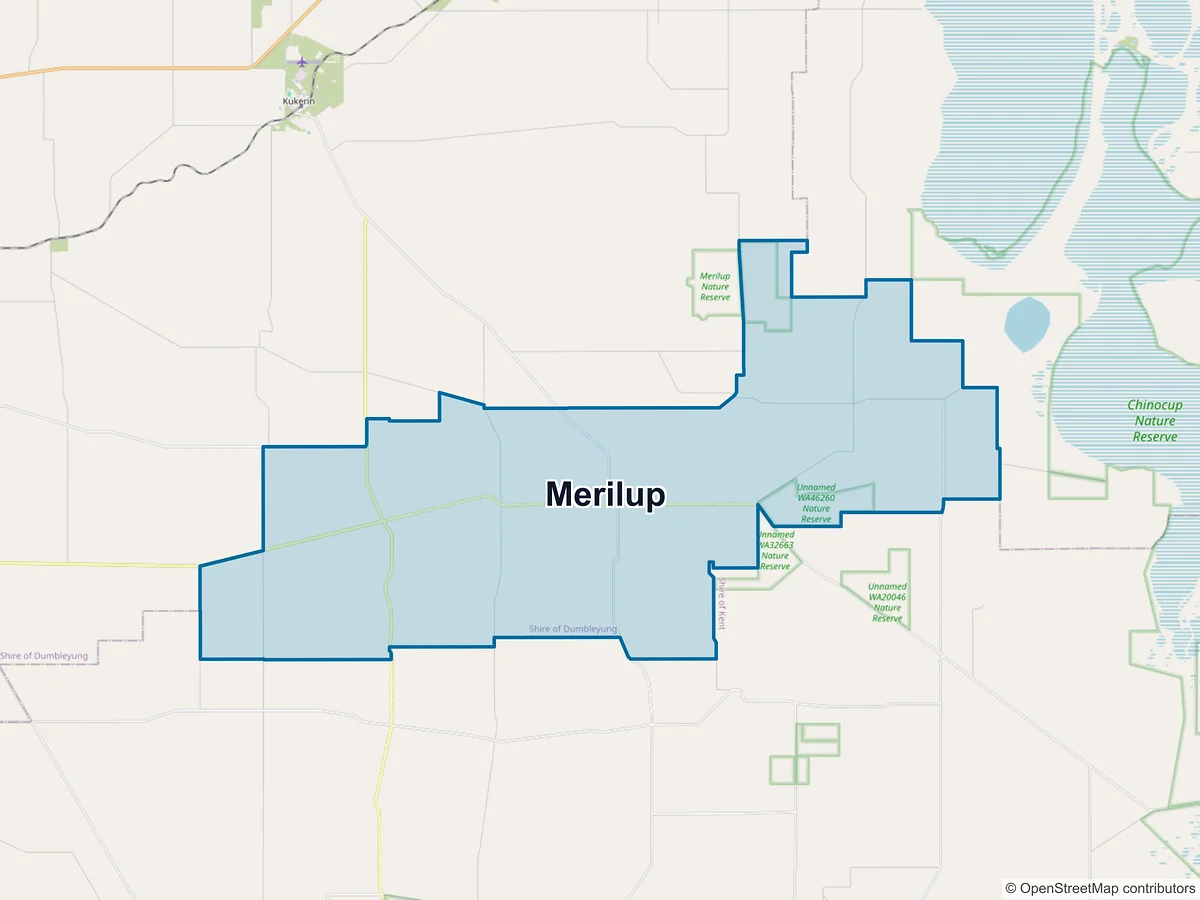 Map of Merilup, WA, Australia