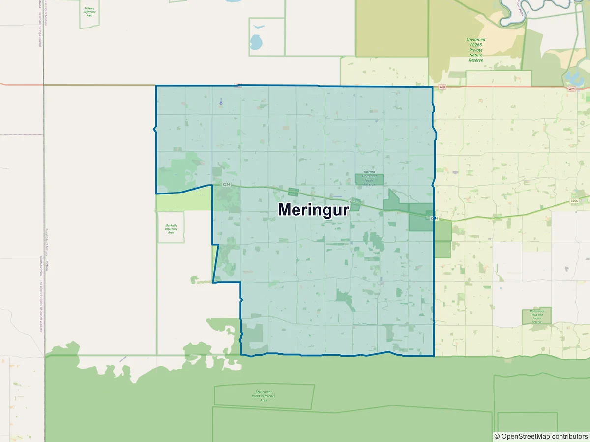 Map of Meringur, VIC, Australia