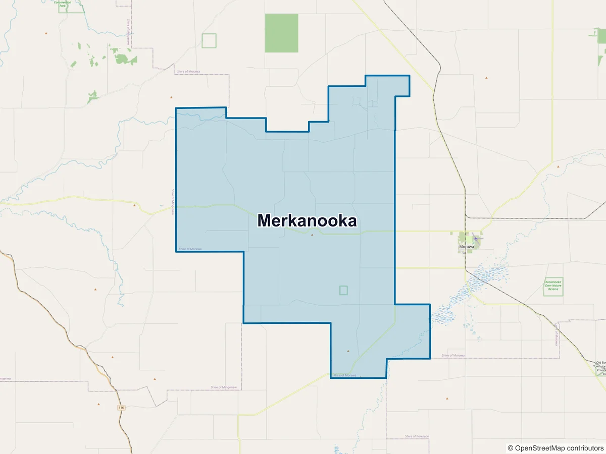 Map of Merkanooka, WA, Australia