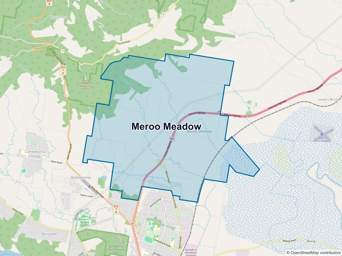 Map of Meroo Meadow, NSW, Australia