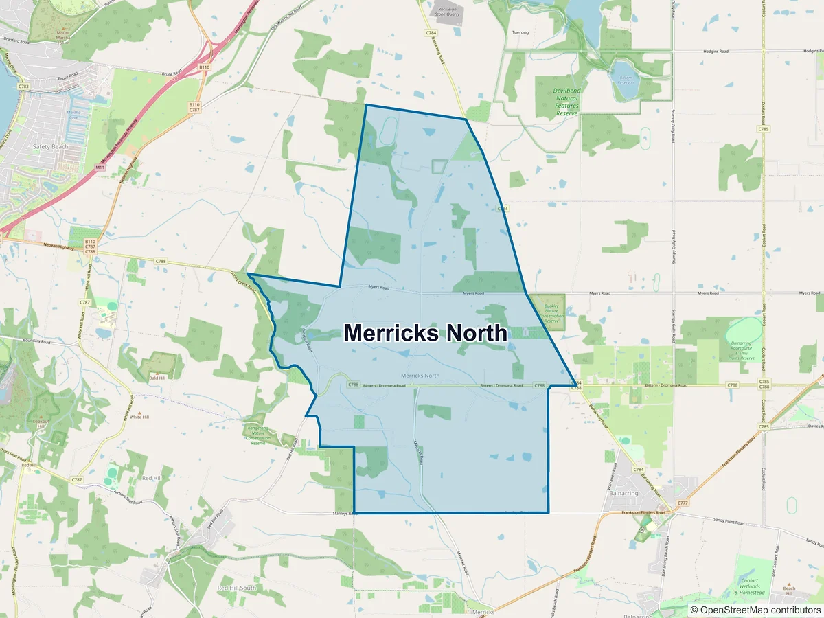 Map of Merricks North, VIC, Australia