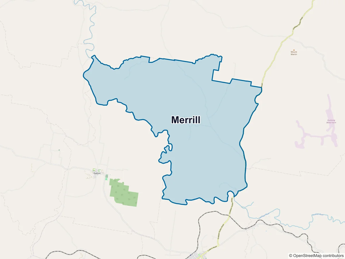 Map of Merrill, NSW, Australia