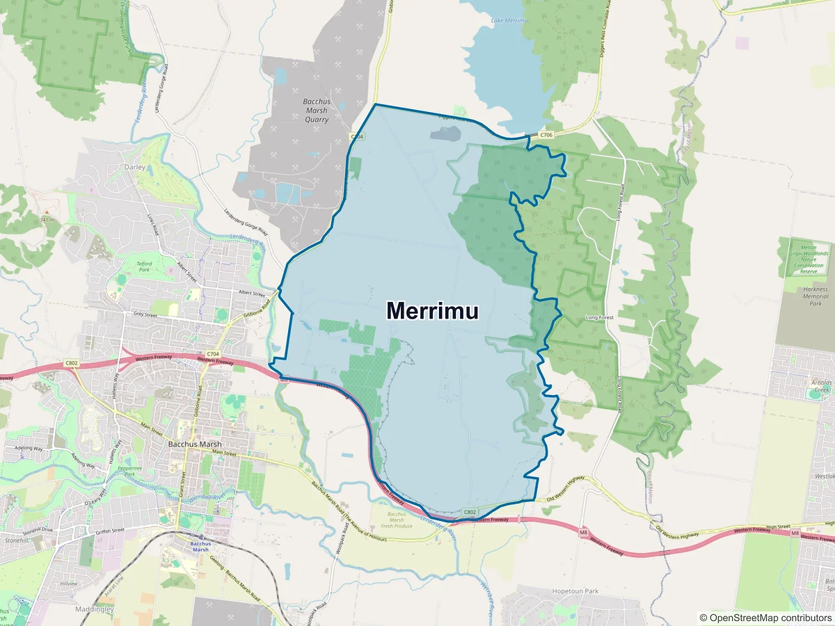 Map of Merrimu, VIC, Australia