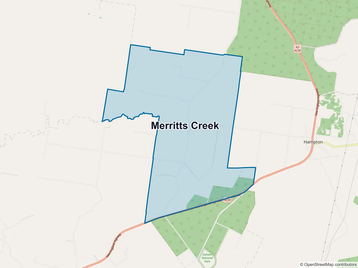 Map of Merritts Creek, QLD, Australia