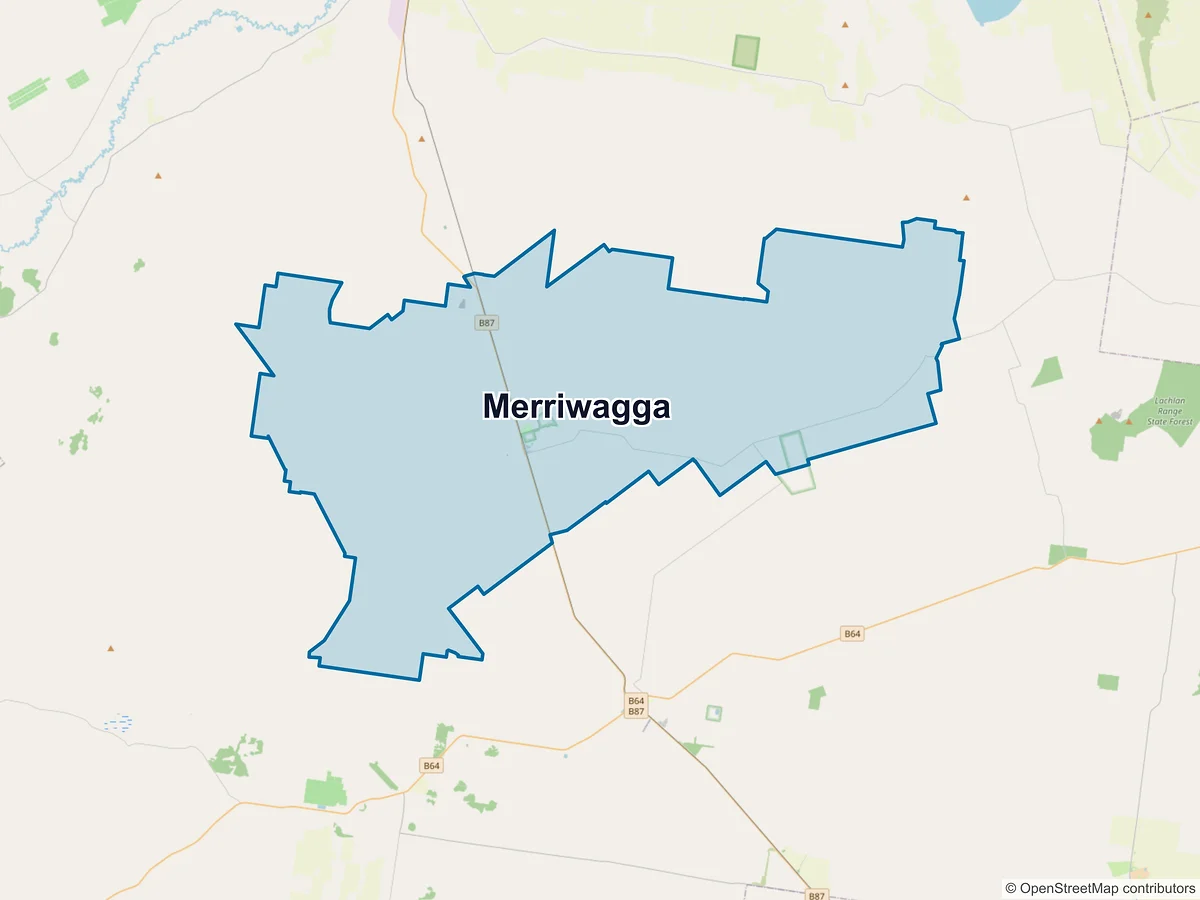 Map of Merriwagga, NSW, Australia