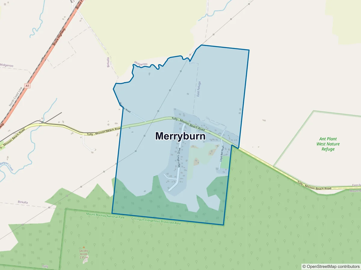 Map of Merryburn, QLD, Australia