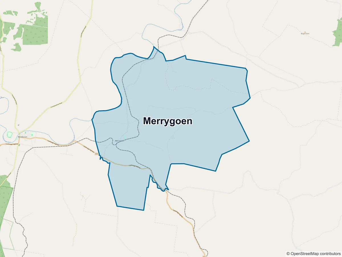 Map of Merrygoen, NSW, Australia
