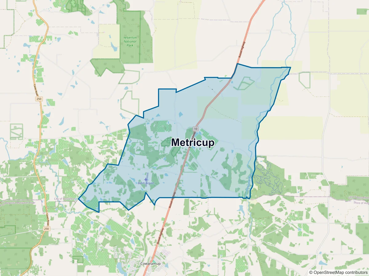 Map of Metricup, WA, Australia