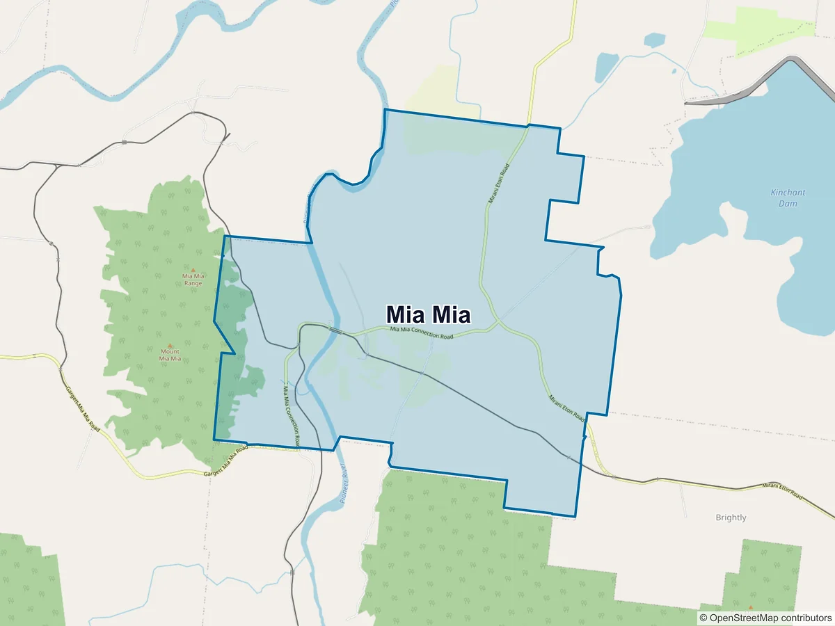Map of Mia Mia, QLD, Australia