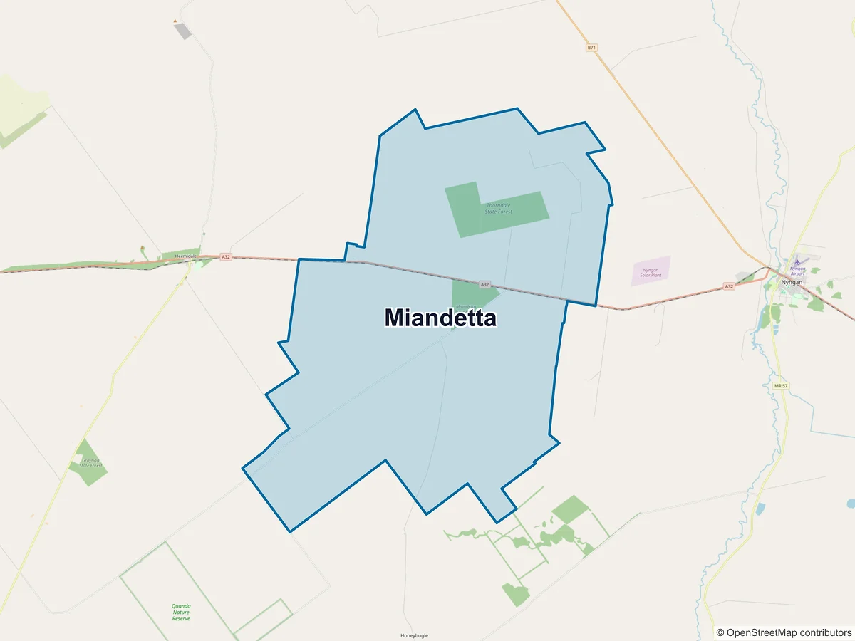 Map of Miandetta, NSW, Australia