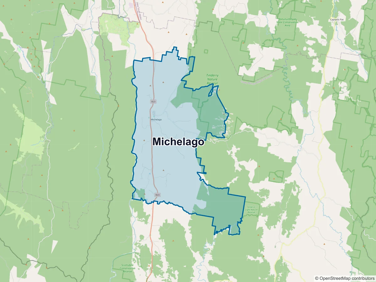 Map of Michelago, NSW, Australia