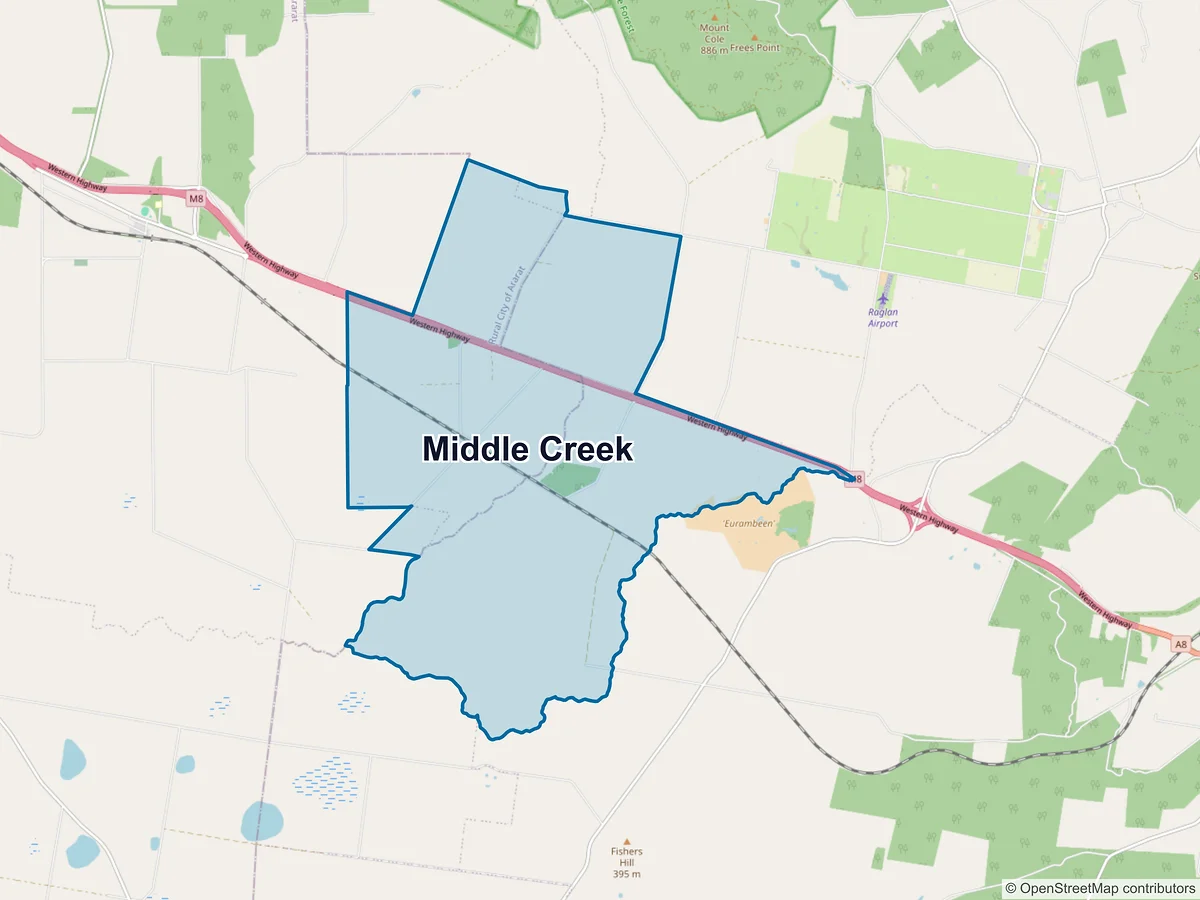 Map of Middle Creek, VIC, Australia