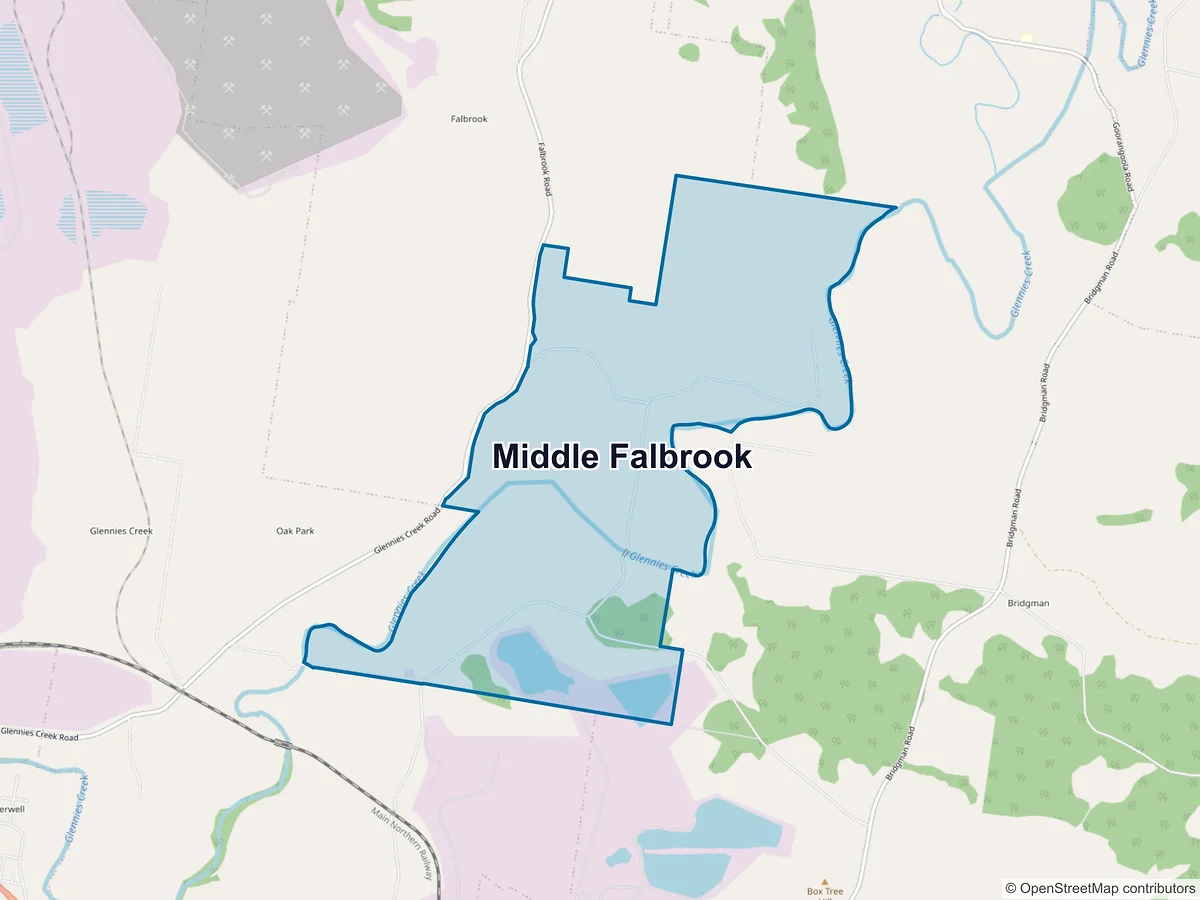 Map of Middle Falbrook, NSW, Australia