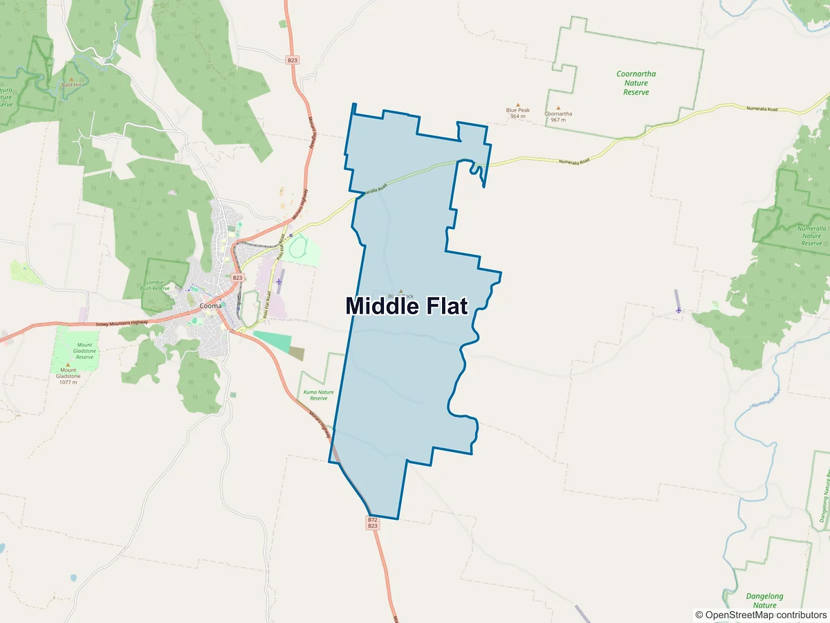Map of Middle Flat, NSW, Australia
