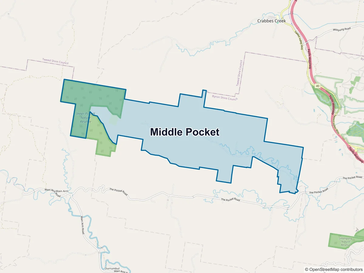 Map of Middle Pocket, NSW, Australia