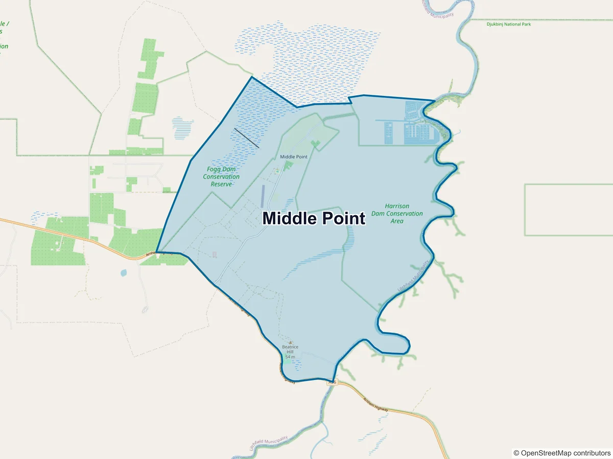 Map of Middle Point, NT, Australia
