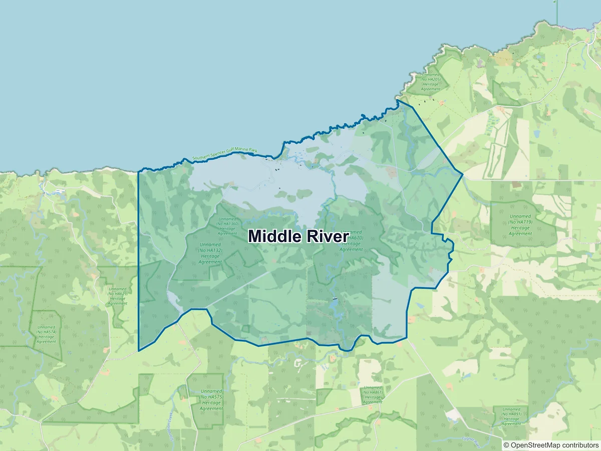Map of Middle River, SA, Australia