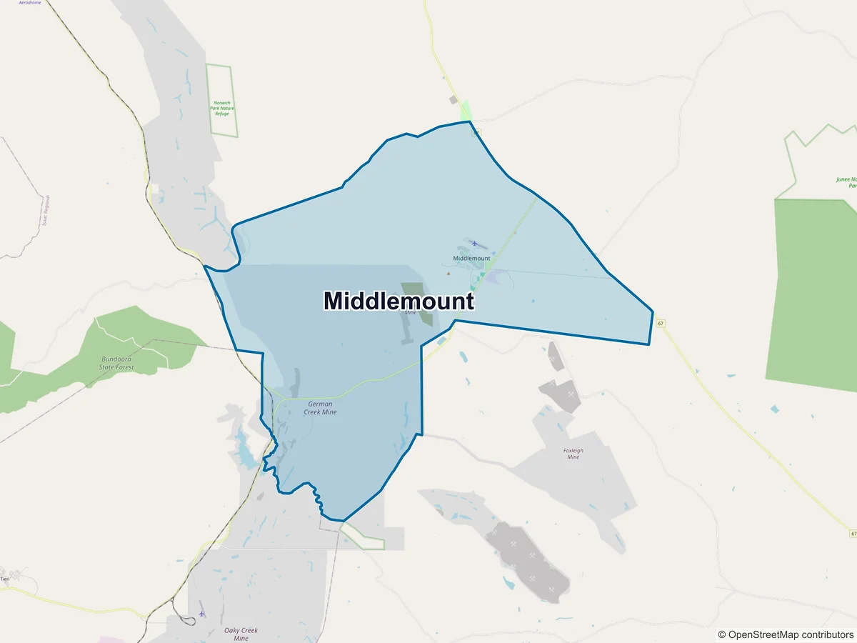 Map of Middlemount, QLD, Australia