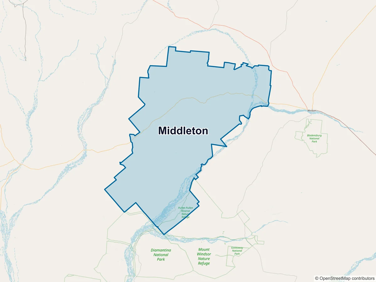 Map of Middleton, QLD, Australia