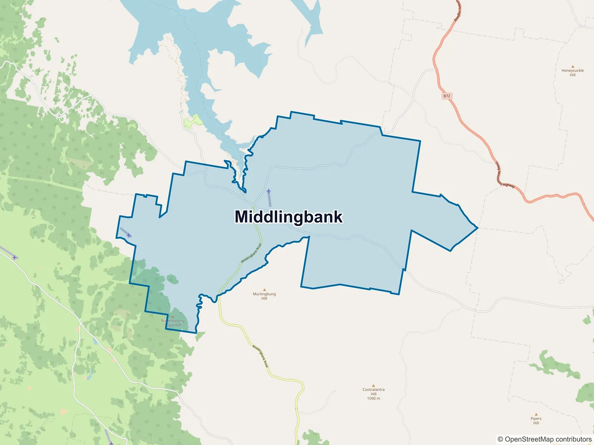 Map of Middlingbank, NSW, Australia