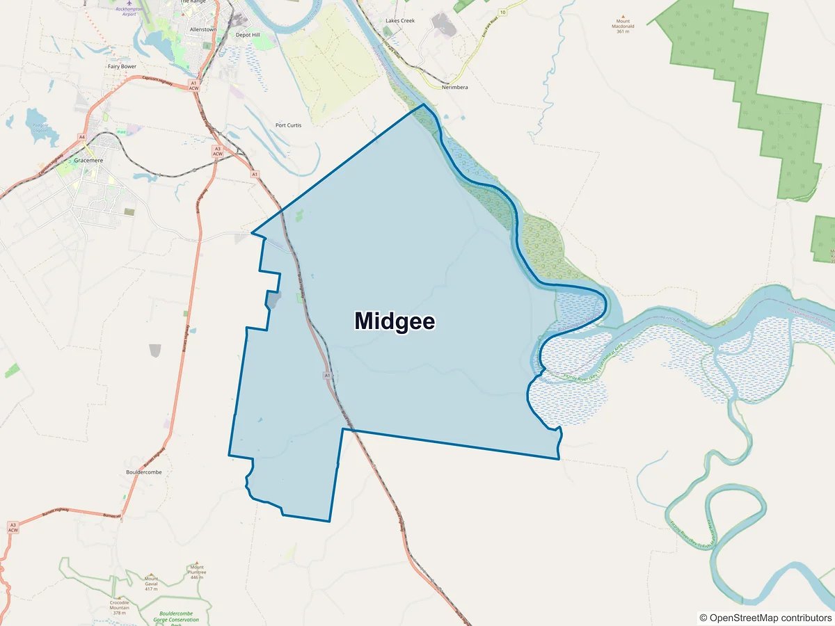 Map of Midgee, QLD, Australia