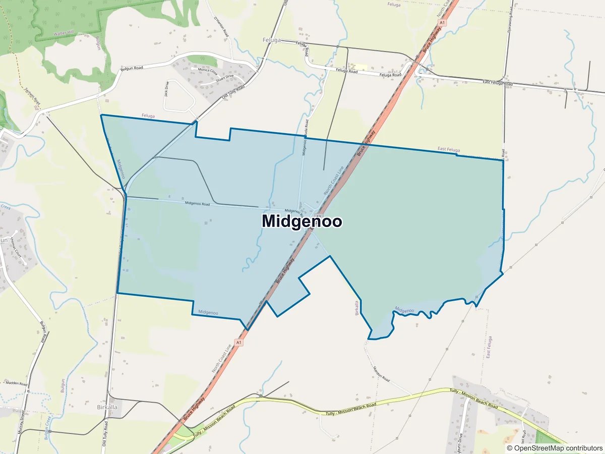 Map of Midgenoo, QLD, Australia