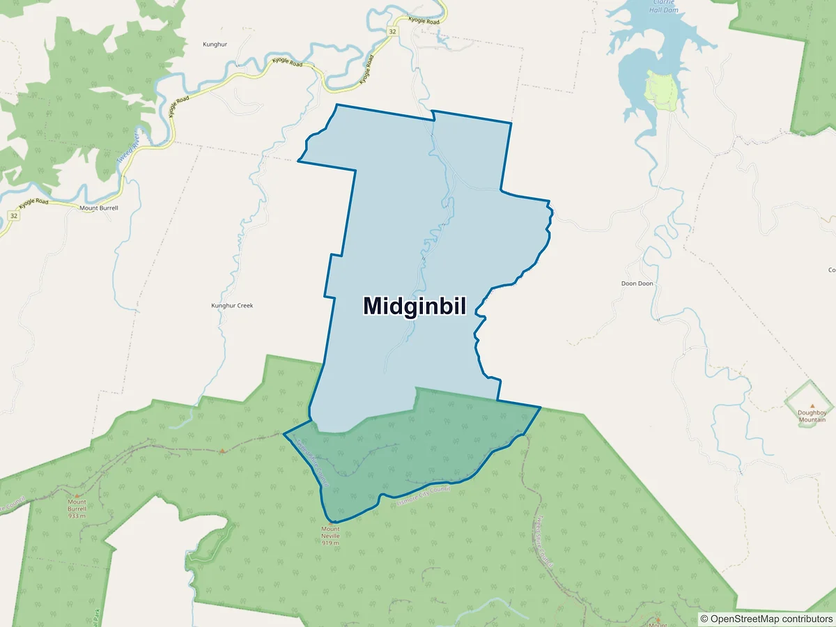 Map of Midginbil, NSW, Australia