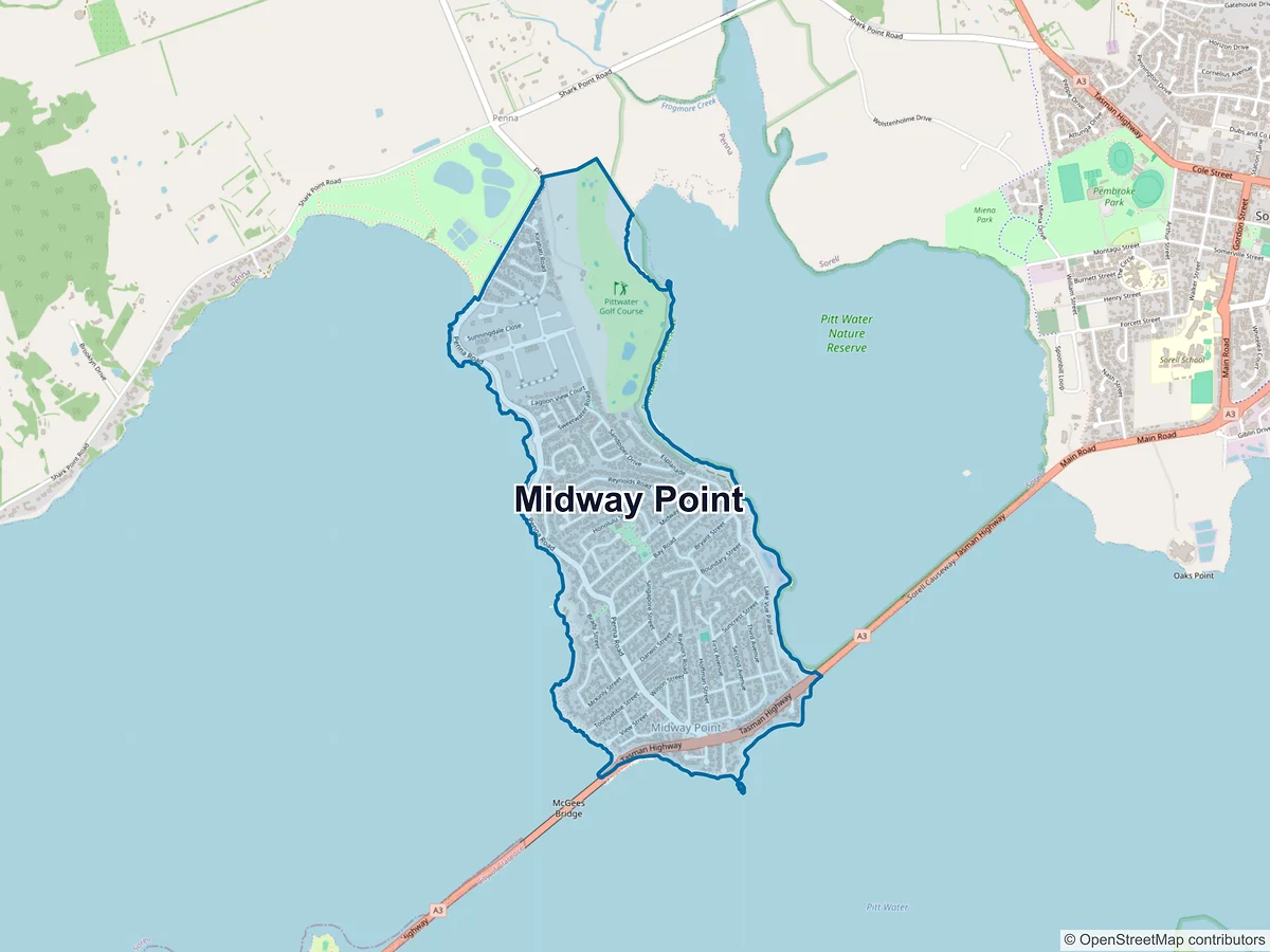 Map of Midway Point, TAS, Australia
