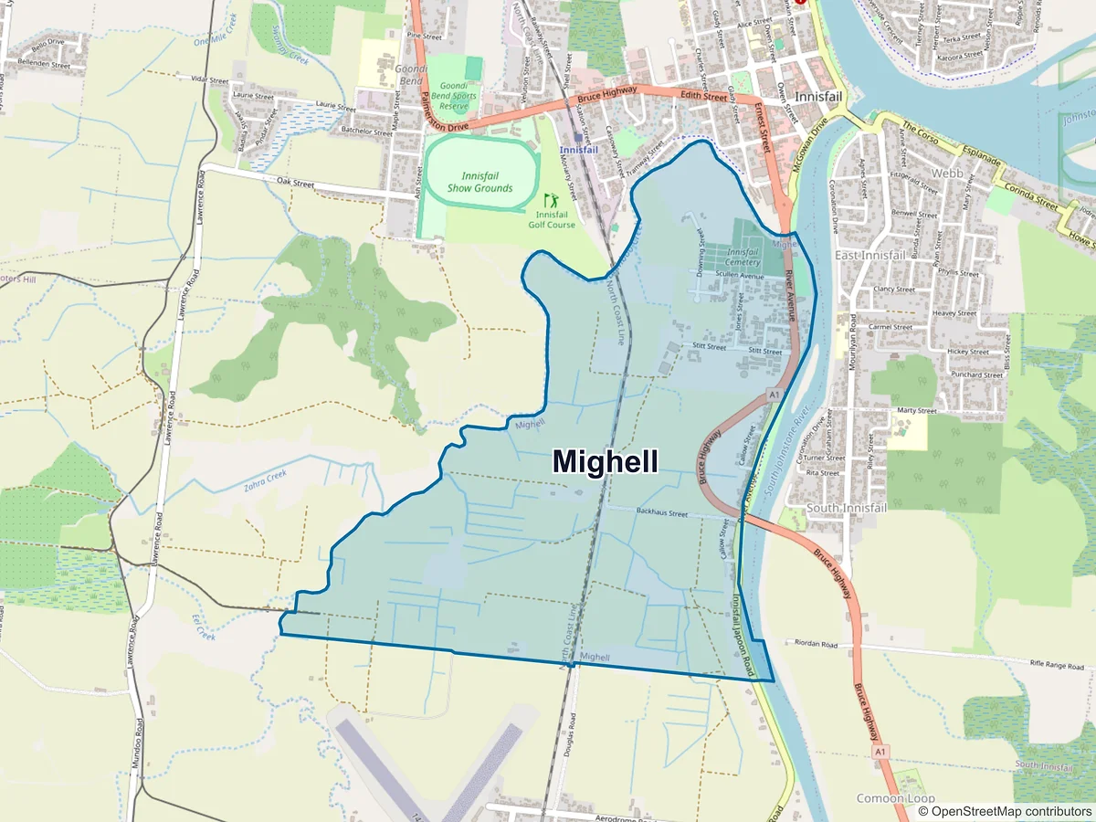 Map of Mighell, QLD, Australia