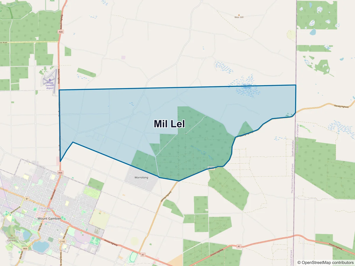 Map of Mil-Lel, SA, Australia