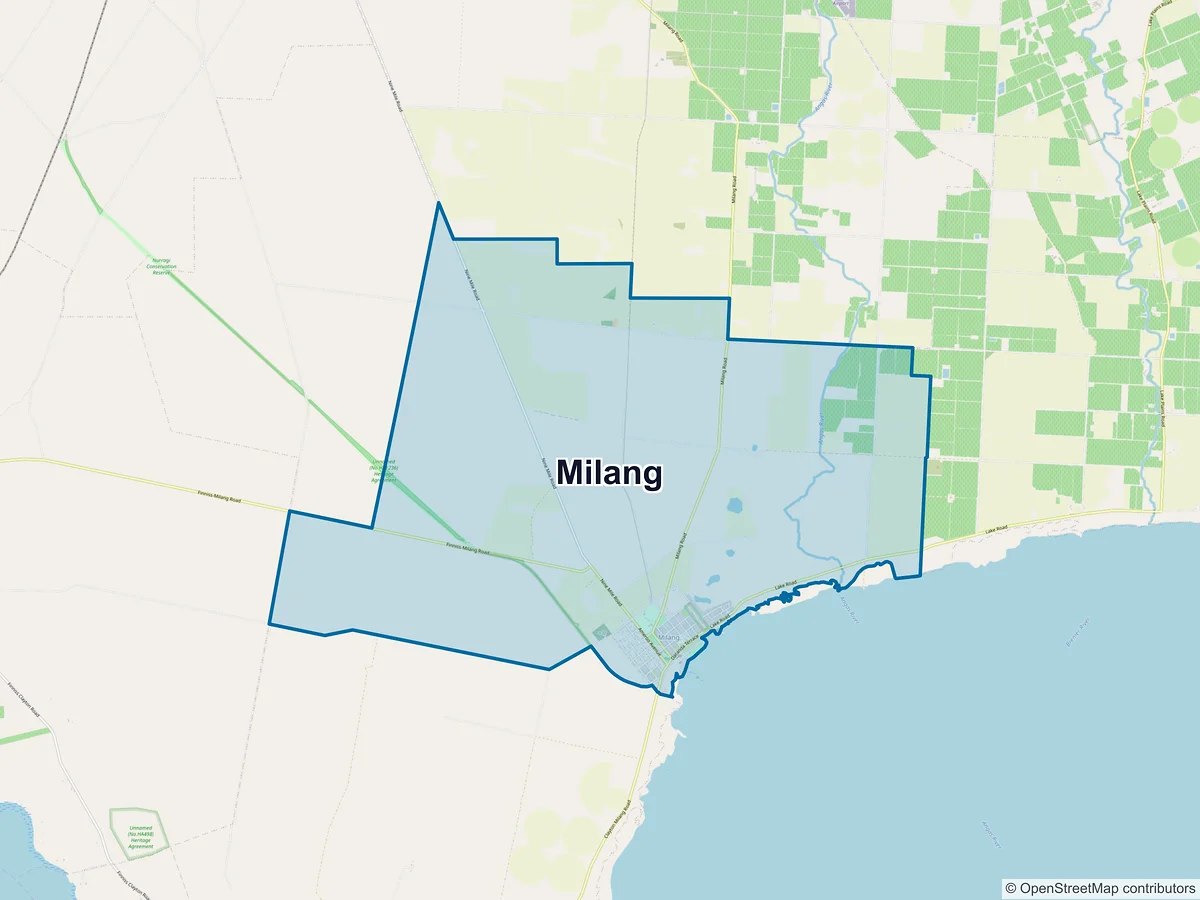Map of Milang, SA, Australia