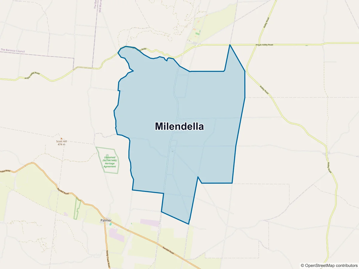 Map of Milendella, SA, Australia