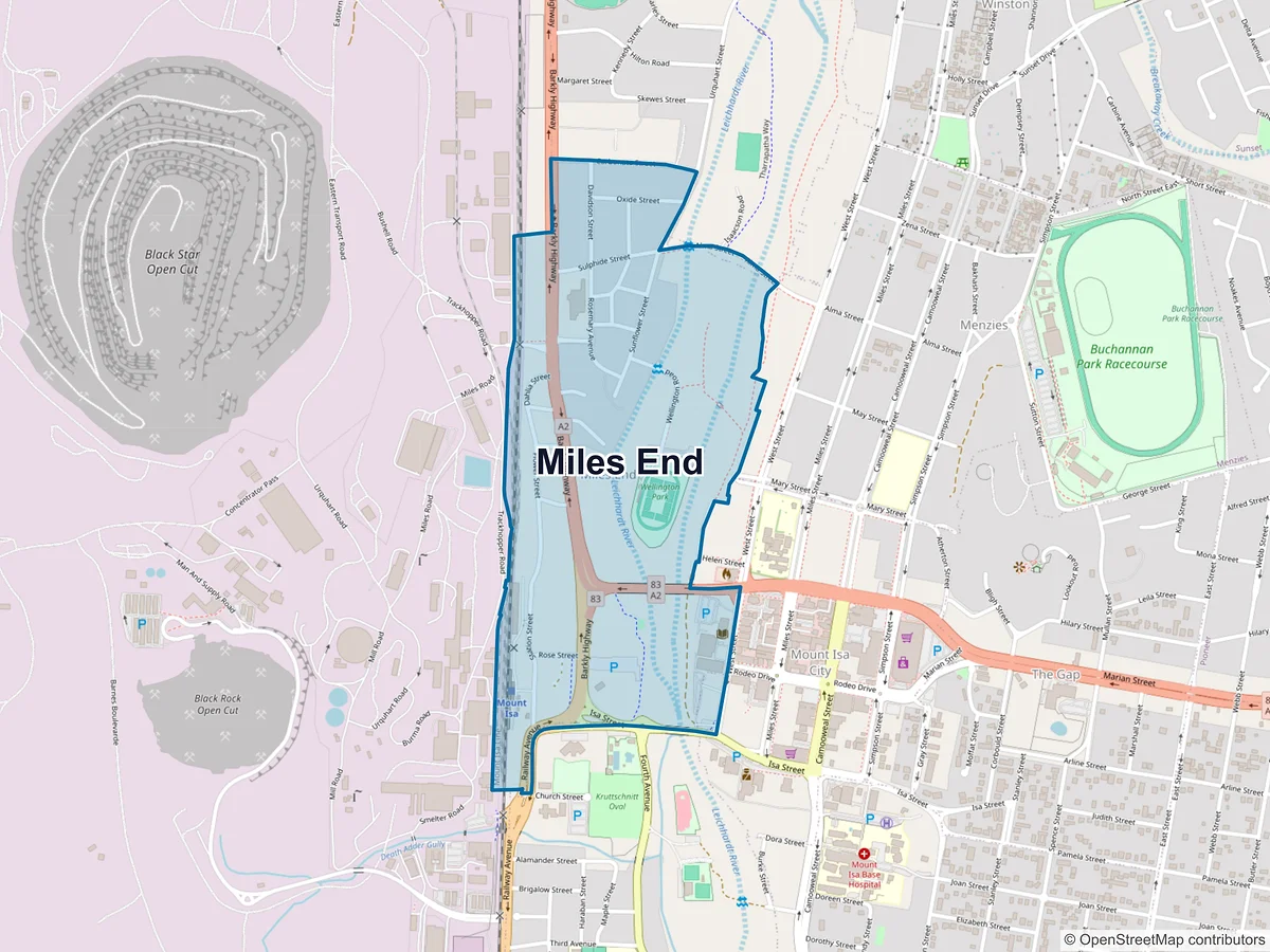 Map of Miles End, QLD, Australia