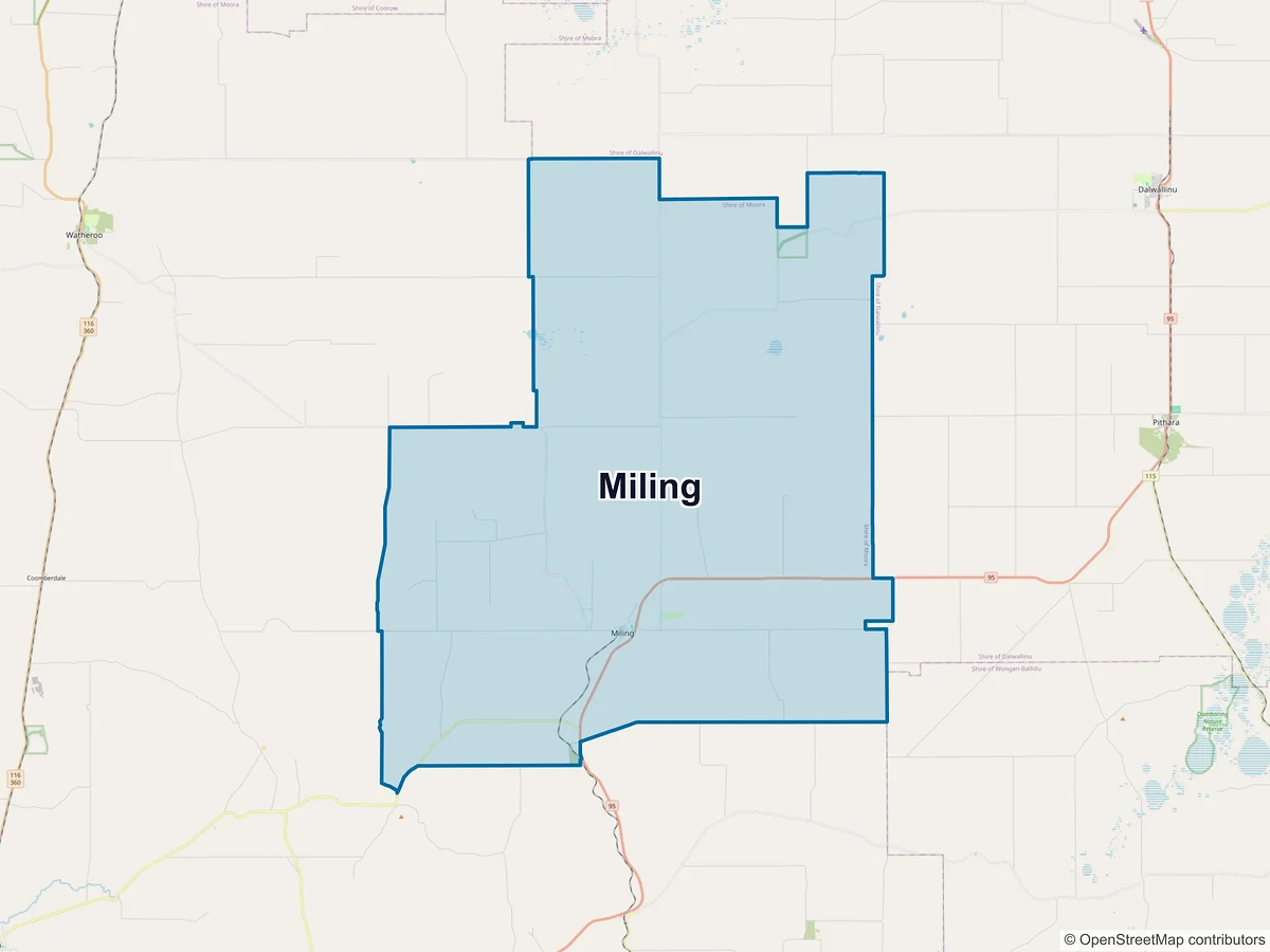 Map of Miling, WA, Australia