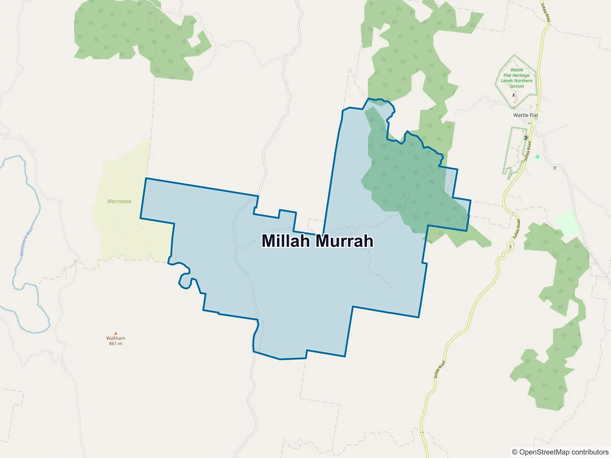 Map of Millah Murrah, NSW, Australia